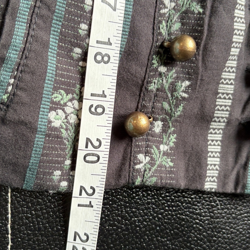 Free People Sorel Cottage Jacket Black Green Victorian Floral Stripe Sz XS NEW - Picture 13 of 13
